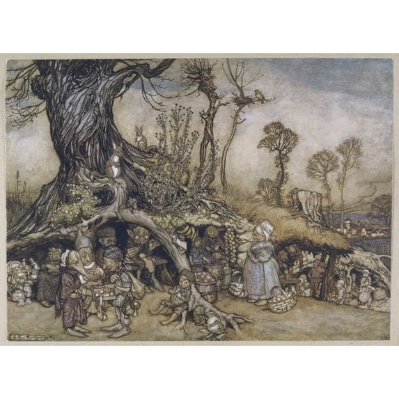 The Little Folk'S Market Poster Print By Mary Evans Picture Libraryarthur Rackham (36 X 24)