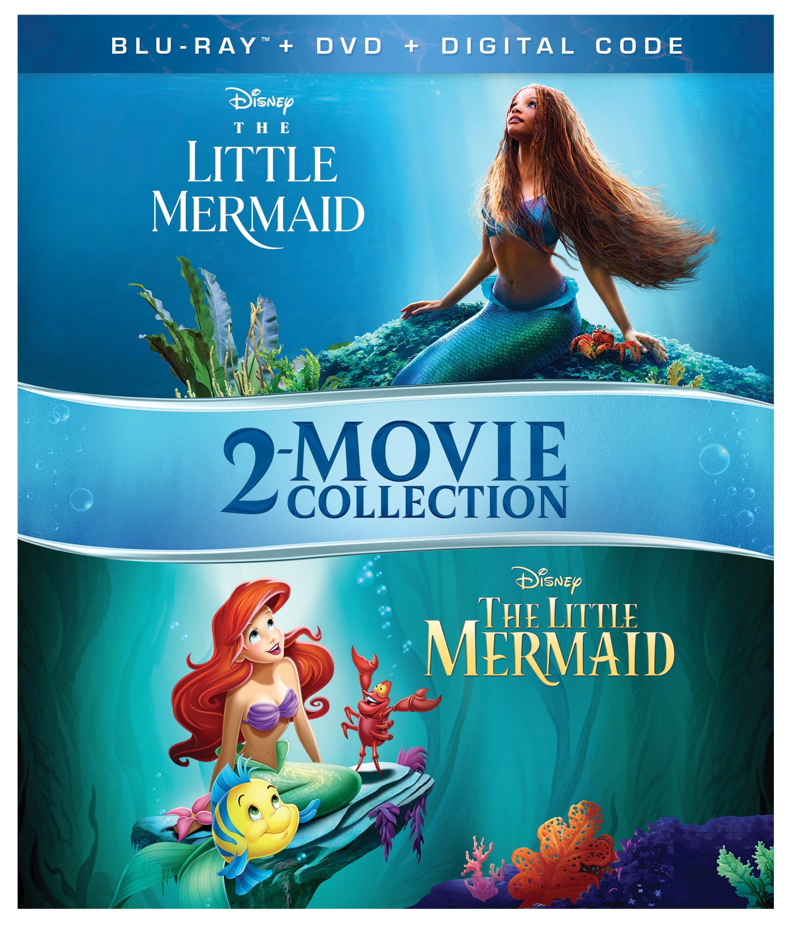 The Little Mermaid 2-Movie Collection (2 Blu-ray + 2 DVD + Digital Code ...