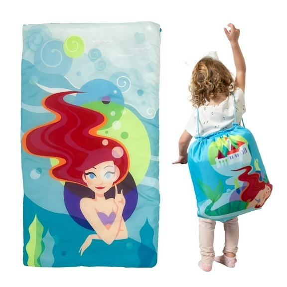 The Little Mermaid Ariel 2 Piece Kids Sleeping/Slumber Bag & Sling Bag Set, 46"L X 26"W,