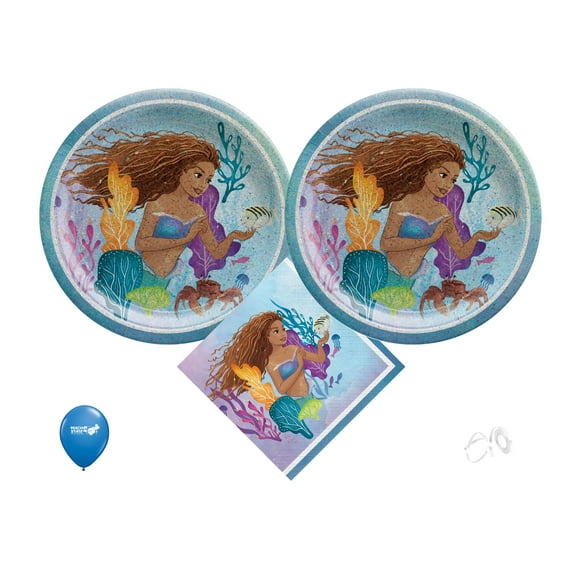 The Little Mermaid Ariel Birthday Party Supplies Bundle Little Mermaid Plates Little Mermaid Napkins Ariel Plates Ariel Napkins - Serves 16