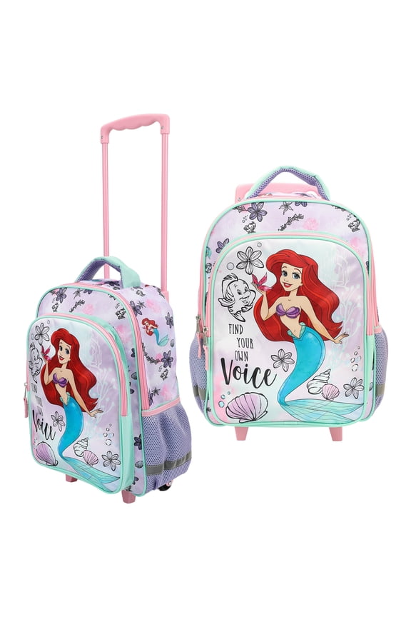 The Little Mermaid Ariel Find Your Voice 16" Rolling Travel Backpack