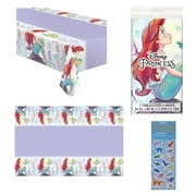 The Little Mermaid Ariel Party Supplies Decoration Bundle Pack Includes Plastic Table Covers - 2 Count
