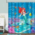 thumbnail image 1 of The Little Mermaid Ariel Shower Curtain for Kids Ocean Girls Bath Curtain 72 x 72 Inch Polyester Fabric Waterproof Bathroom Curtain with 12 Hooks, 1 of 6