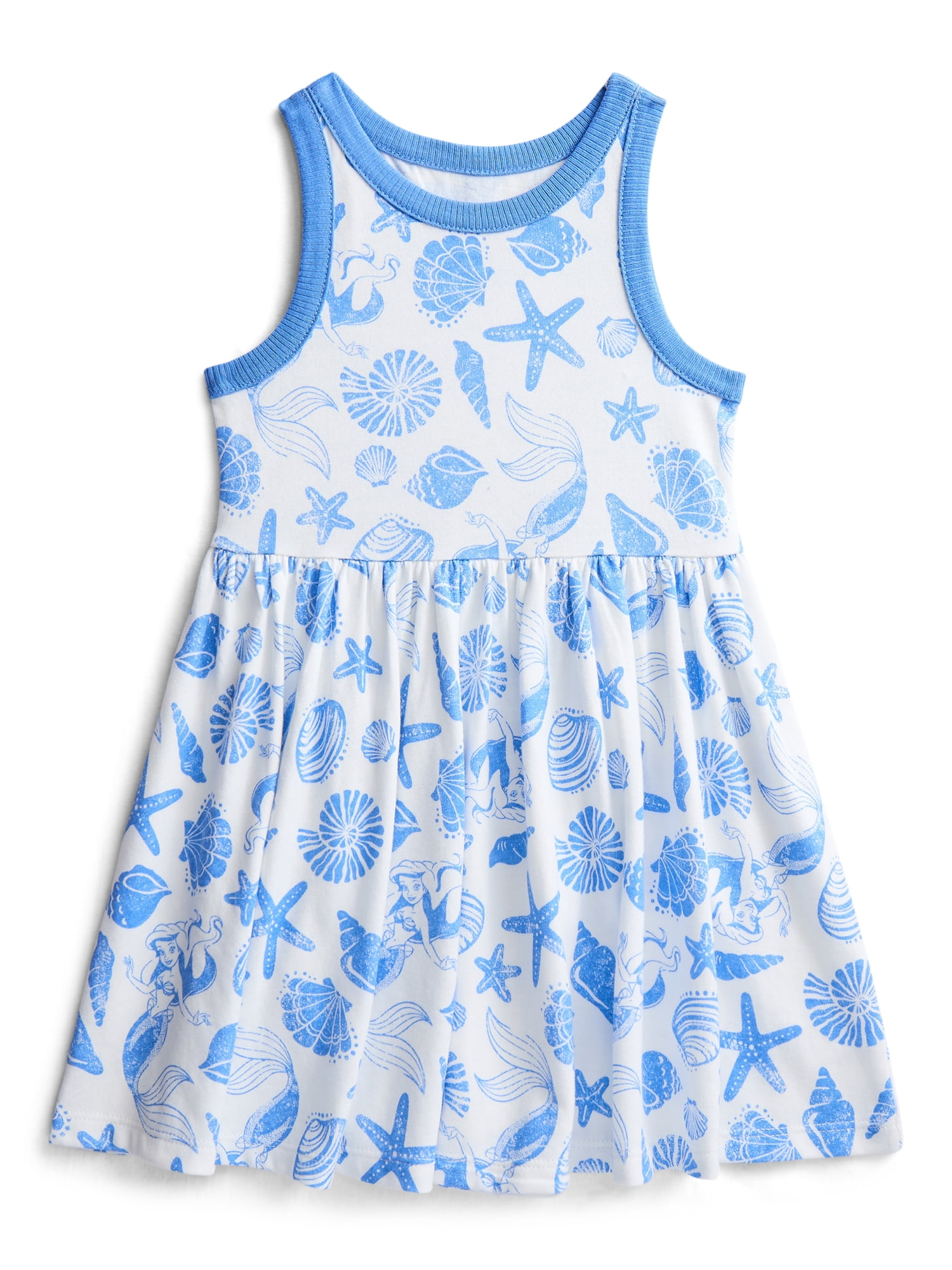 The Little Mermaid Ariel Toddler Girls Allover Print Graphic Tank Dress, Sizes 12M-5T