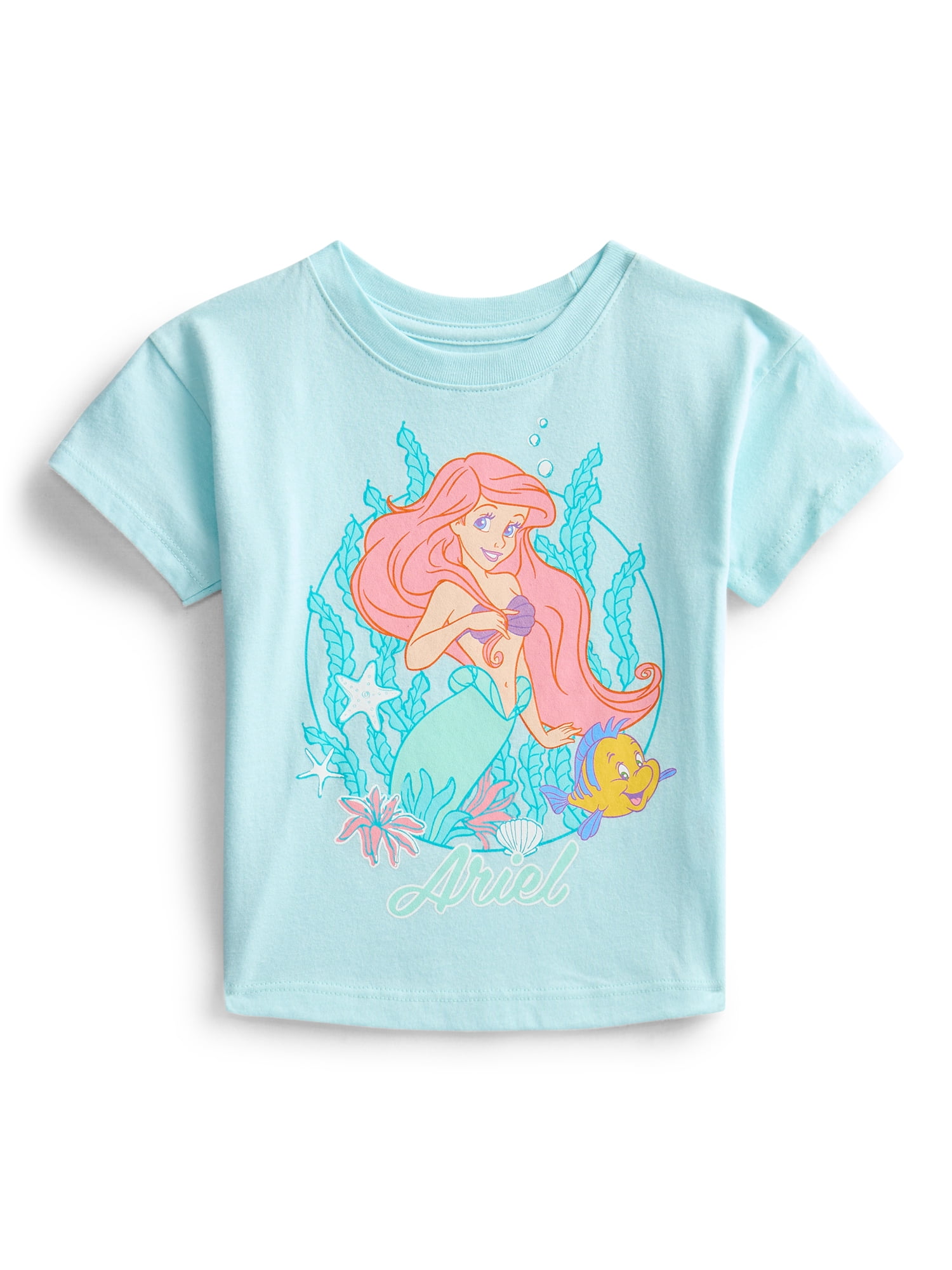 The Little Mermaid Ariel Toddler Graphic Crewneck Tee with Short Sleeves, Sizes 12M-5T