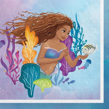 The Little Mermaid Beverage Napkins, 16ct