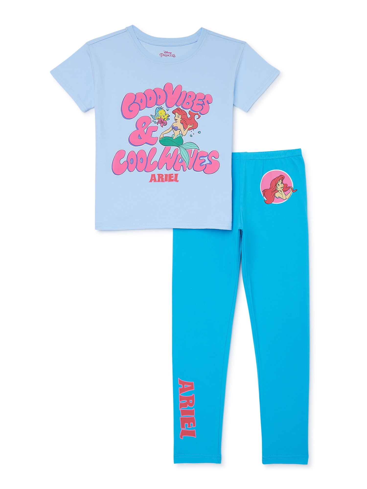The Little Mermaid Girls Boxy Short Sleeve T-Shirt and Leggings Set, 2-Piece, Sizes 4-16