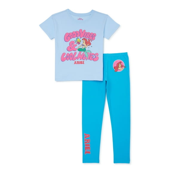The Little Mermaid Girls Boxy Short Sleeve T-Shirt and Leggings Set, 2-Piece, Sizes 4-16