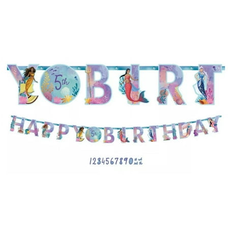 The Little Mermaid Jumbo Add-An-Age Banner, 1ct