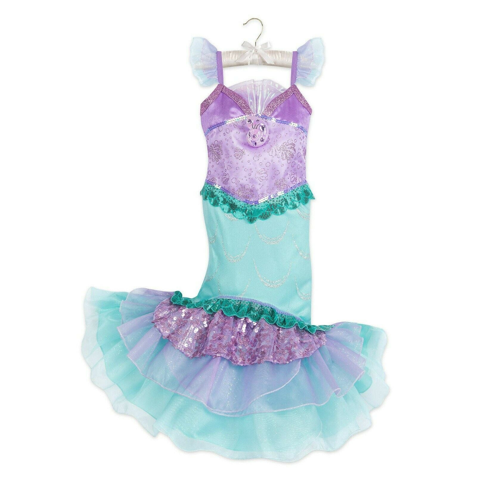 The Little Mermaid Princess Ariel Costume Dress with Sound Kids Girls Size  Large 9/10