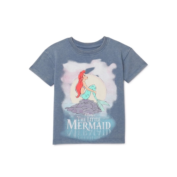 The Little Mermaid Toddler Graphic Crewneck Tee with Short Sleeves, Sizes 12M-5T