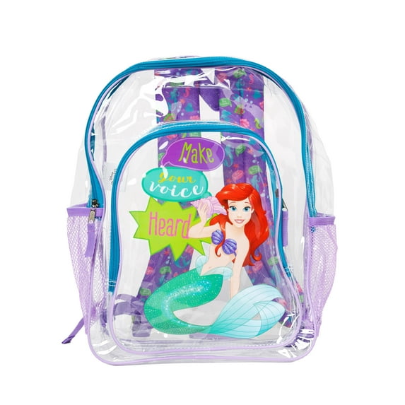 The Little Mermaid Transparent Backpack 16" Disney Ariel Make Your Voice Heard