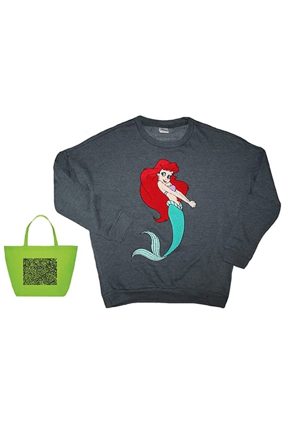 Womens' Juniors Ariel Character Sweatshirt & Tote Bundle