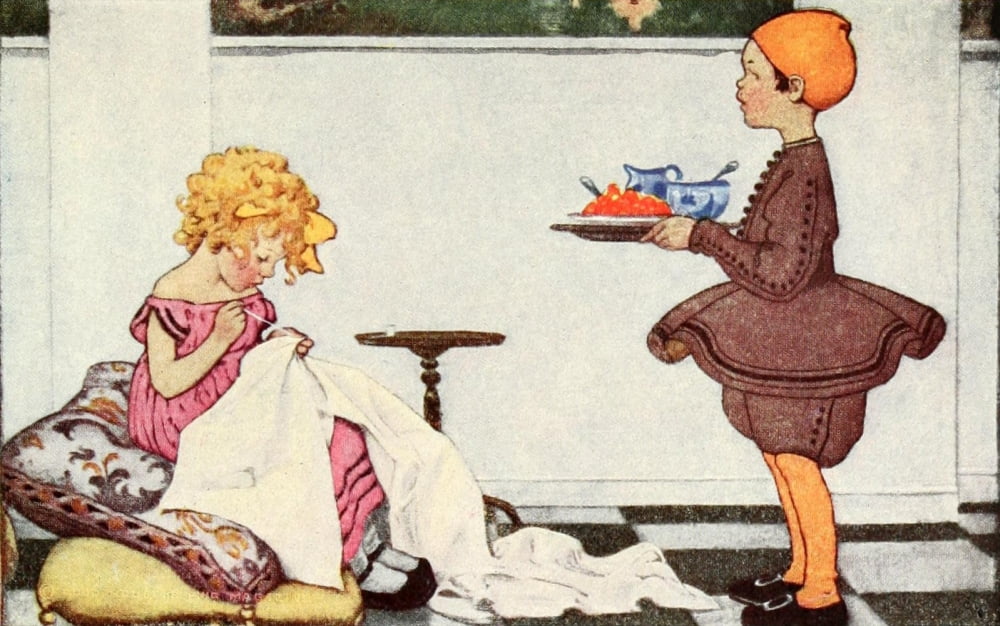 The Little Mother Goose 1918 Curly locks Curly locks Canvas Art - Jessie Willcox Smith (18 x 24)