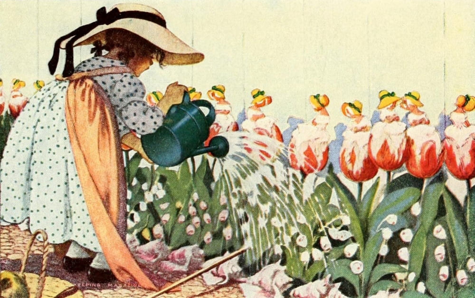 The Little Mother Goose 1918 Mary Mary quite contrary Canvas Art - Jessie Willcox Smith (18 x 24)