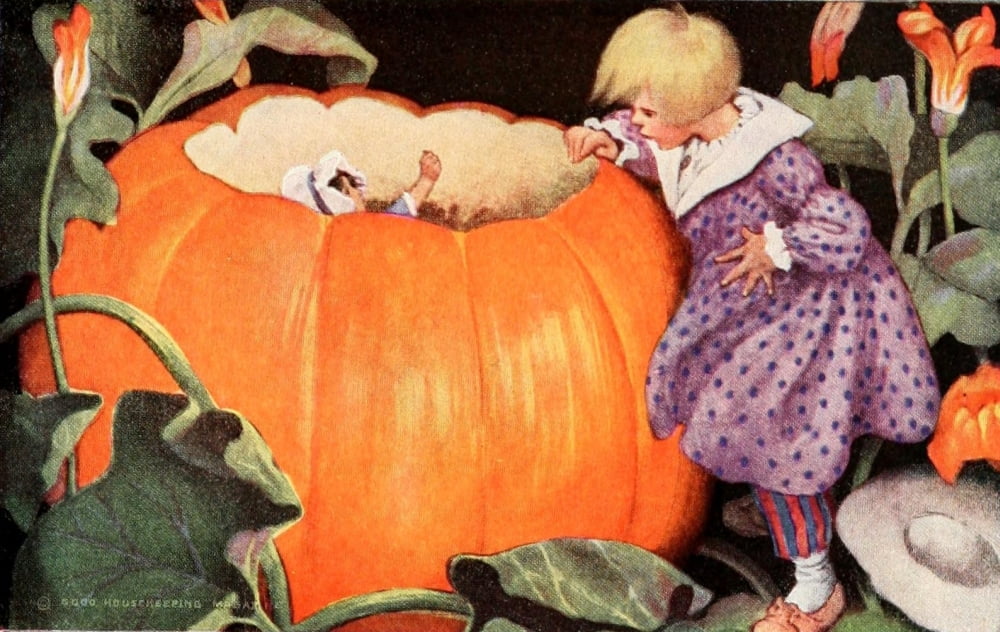 The Little Mother Goose 1918 Peter Peter Pumpkin eater Canvas Art - Jessie Willcox Smith (18 x 24)