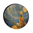 The Little Prince And Rose on in Night Spare Tire Cover for