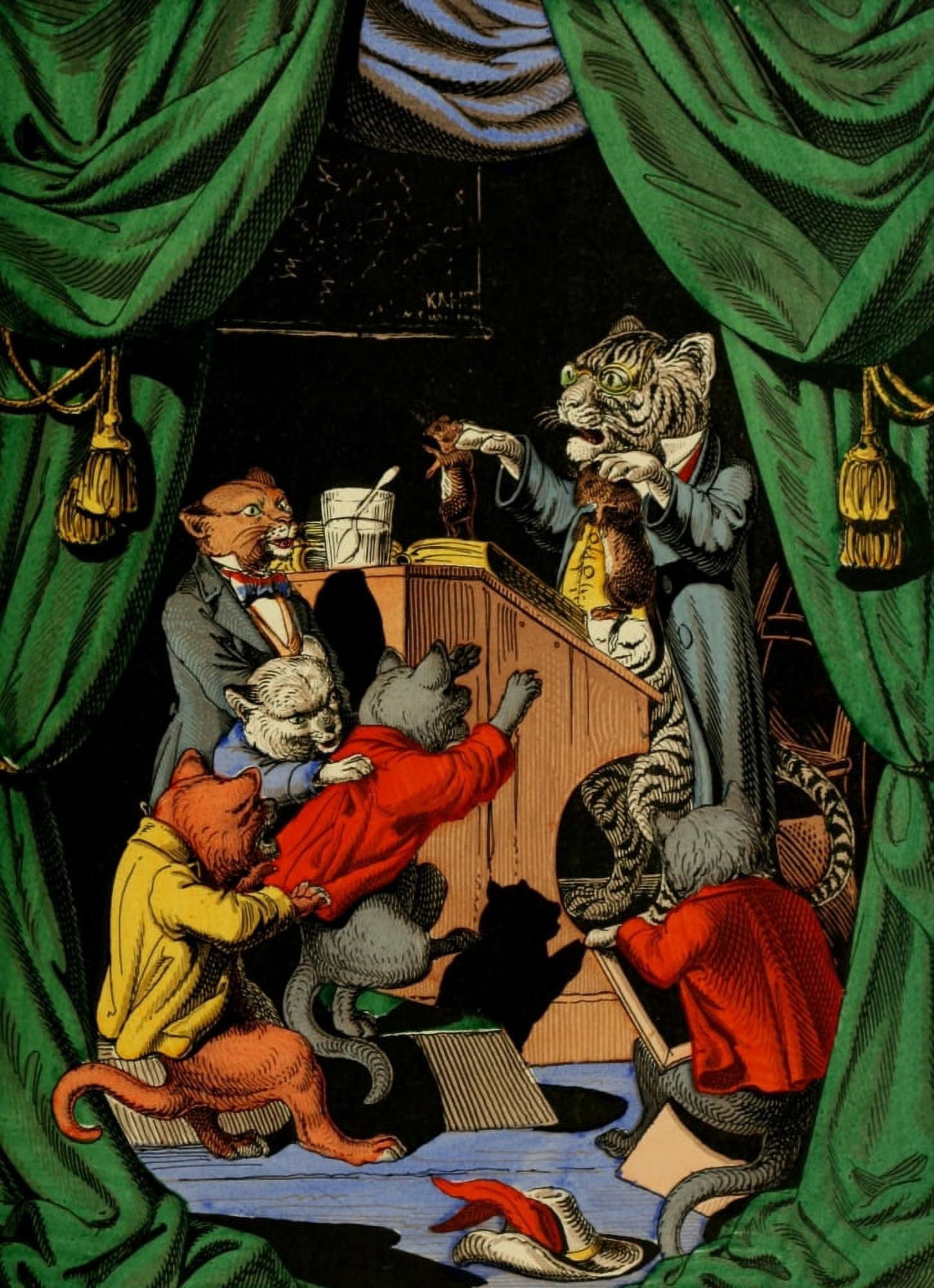 The Little Pussy-cats 1870 A great many kittens Canvas Art - Edmund Evans (18 x 24)