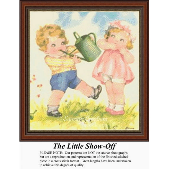 The Little Show-Off, Vintage Counted Cross Stitch Pattern (Pattern Only, You Provide the Floss and Fabric)
