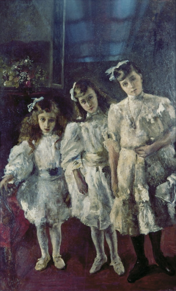 The Little Sisters (Le Sorelline) Canvas Art - (18 x 24)