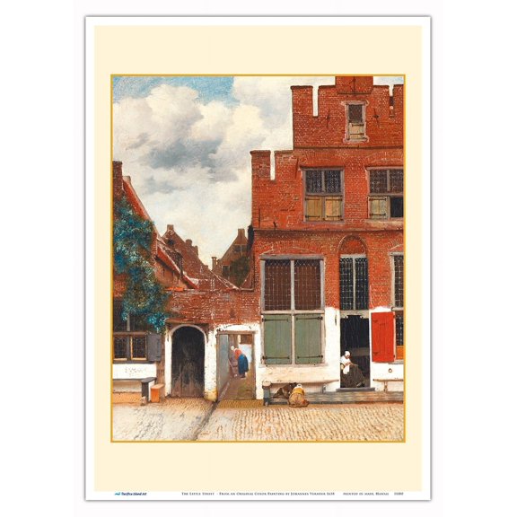 The Little Street - From an Original Color Painting by Johannes Vermeer c.1658 - Master Art Print 10in x 14in