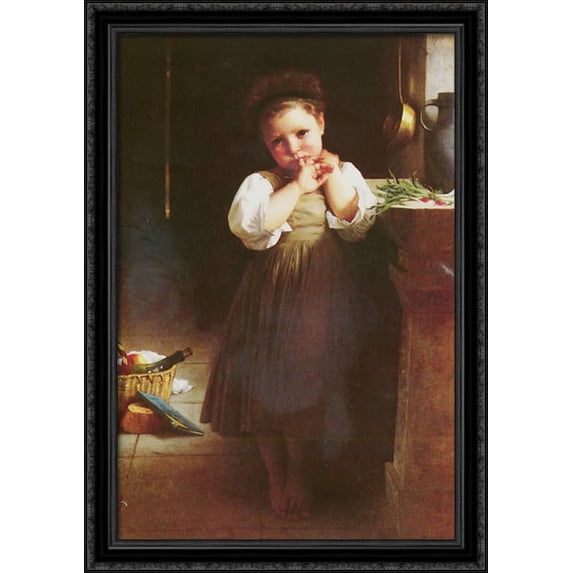 The Little Sulk 28x40 Large Black Ornate Wood Framed Canvas Art by William Adolphe Bouguereau