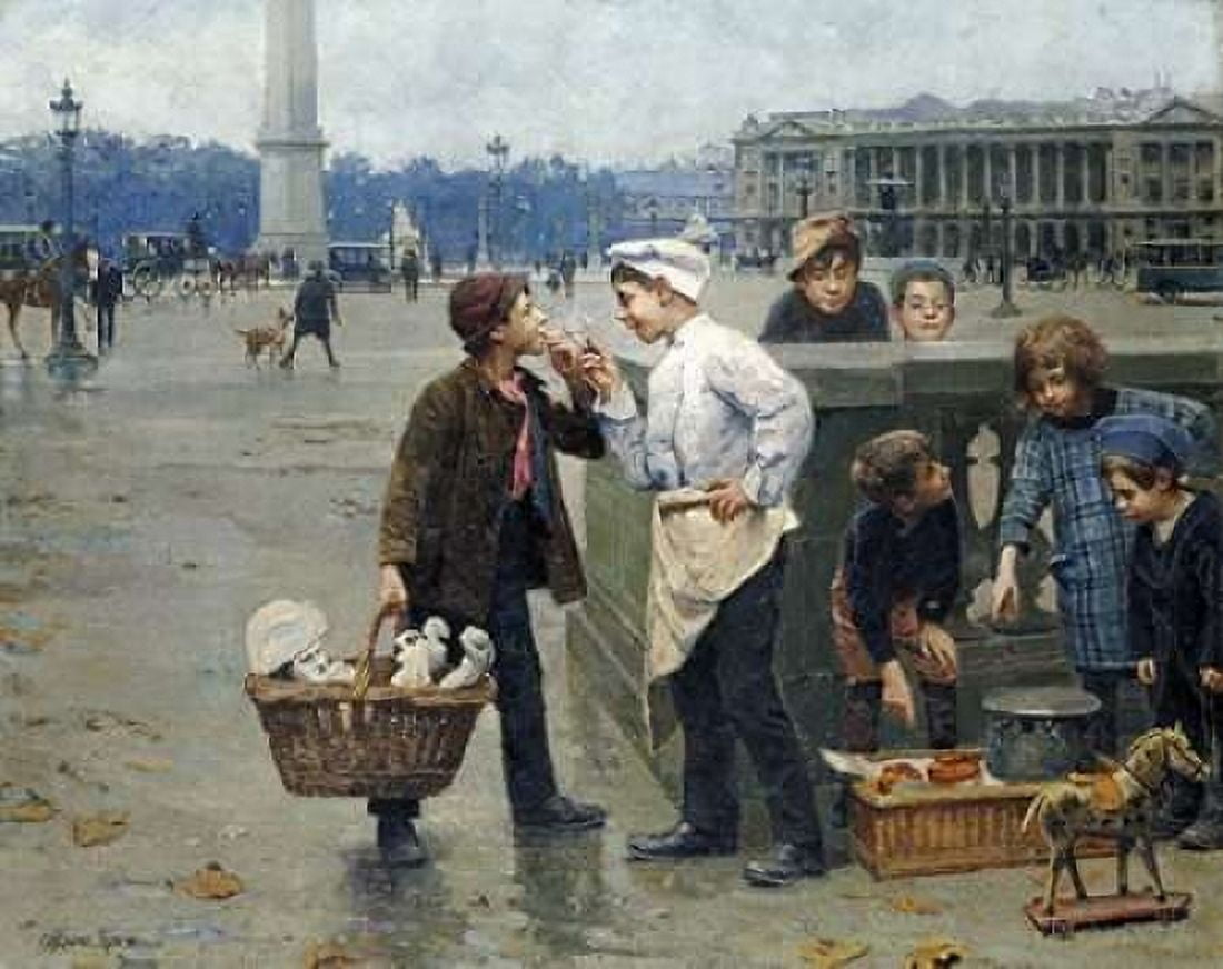 The Little Traders Canvas Art - Paul Charles Chocarne-Moreau (24 x 30)