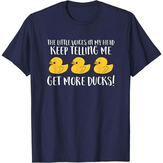 The Little Voices In My Head Keep Telling Me Get More Ducks Unisex Softstyle T-Shirt,Navy Color,Size YM