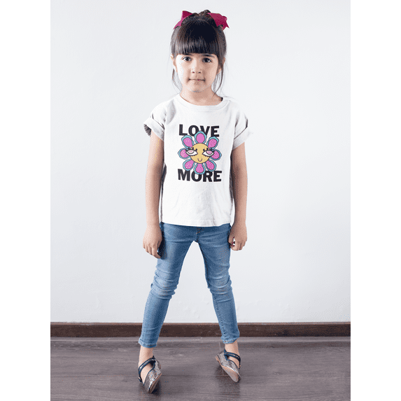 The Little brown Girl & Co., Love More Kids Heavy 100% Cotton Tee, White, Sizes XS-XL