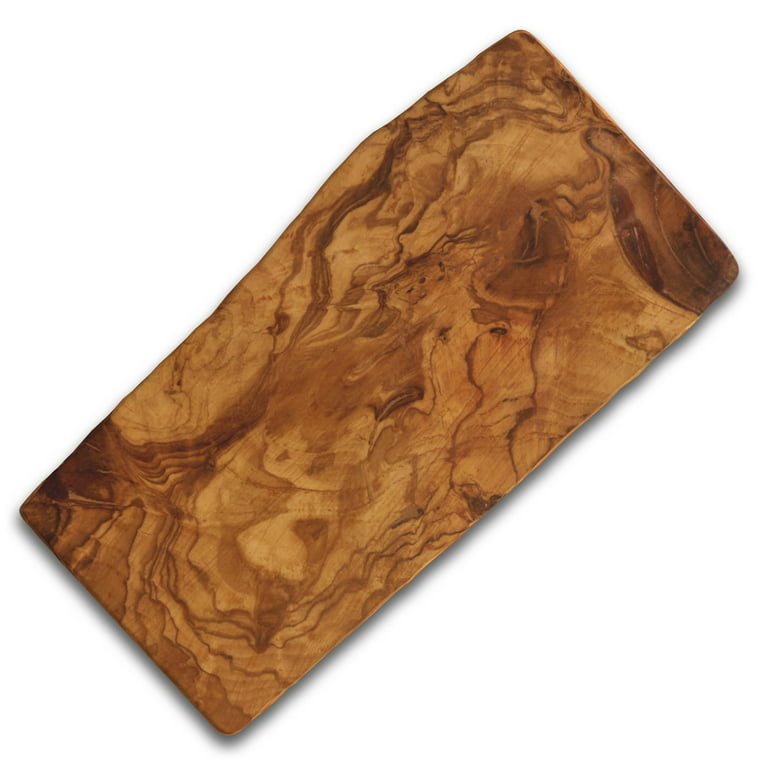 Live Edge Cutting Board Olive Wood, Handmade Rustic Wooden Serving Board