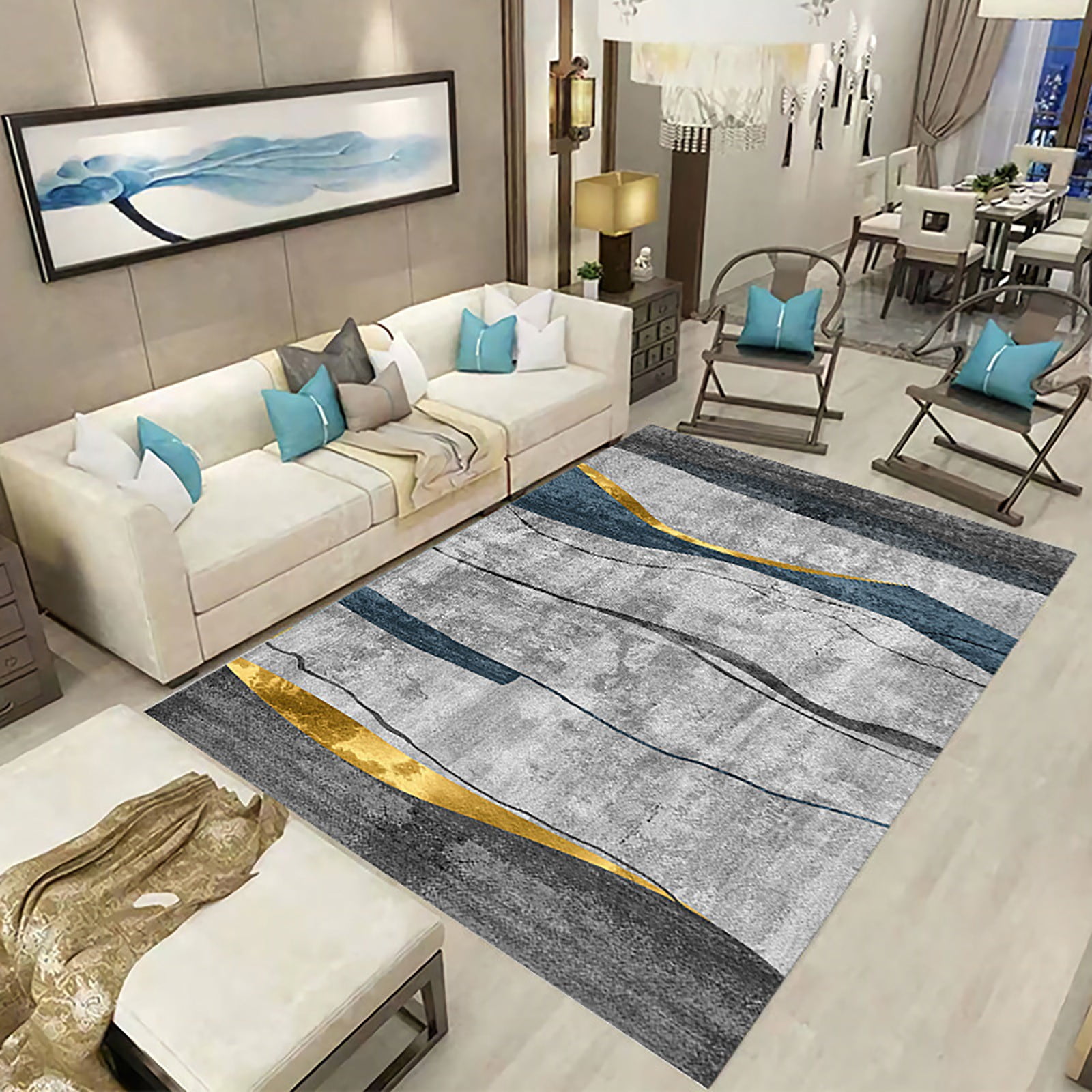 The Living Room Carpet Is Geometrically Good For Household Use The