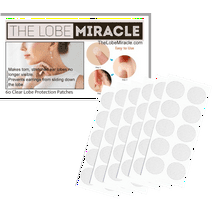 The Lobe Miracle - Clear Earring Support Patches for droopy, torn or stretched ear lobes (60 Patches)