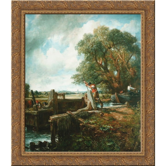 The Lock 24x20 Gold Ornate Wood Framed Canvas Art by John Constable