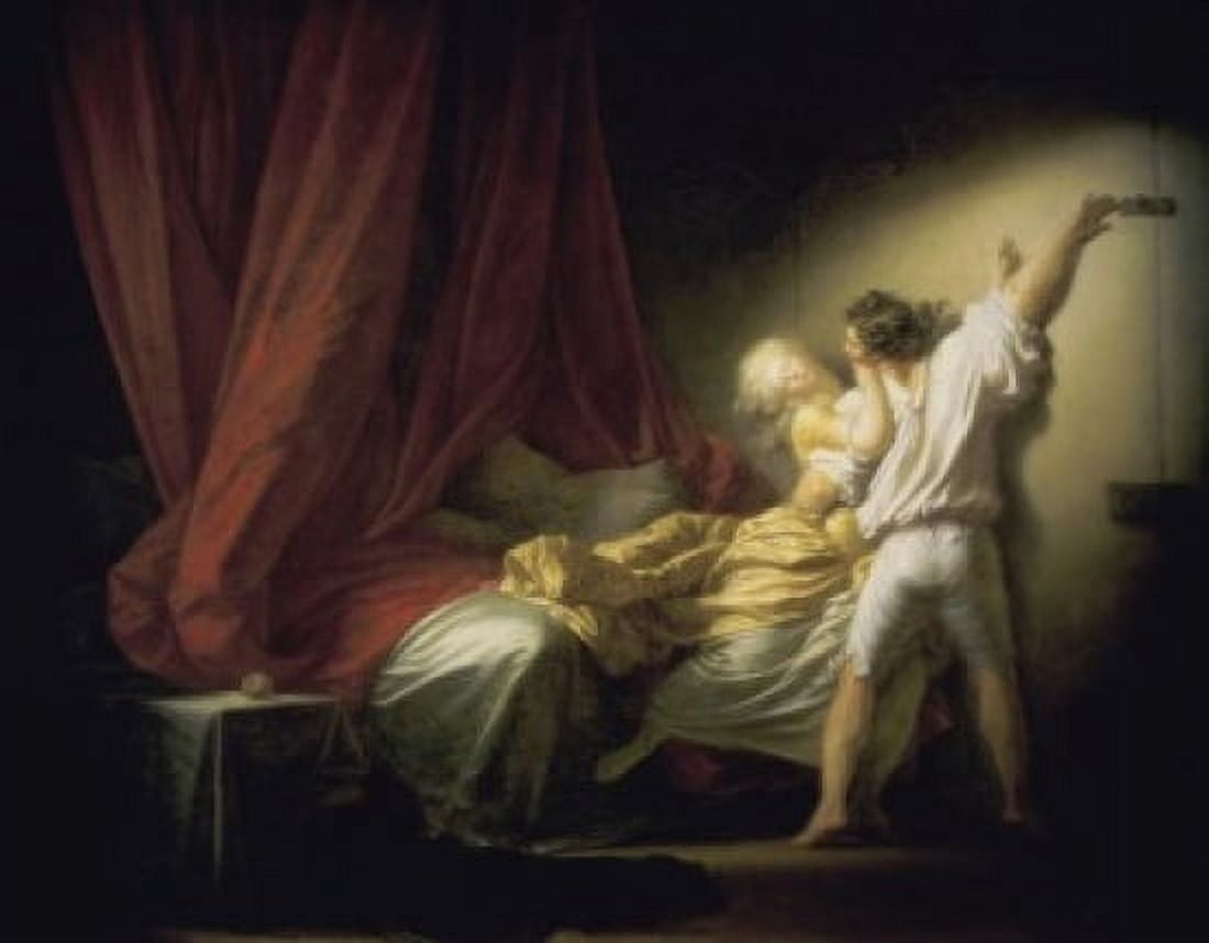 The Lock Le Verrou Jean Honor Fragonard (1732-1806French) Musee du Louvre Paris Canvas Art - Jean Honore Fragonard (24 x 36)