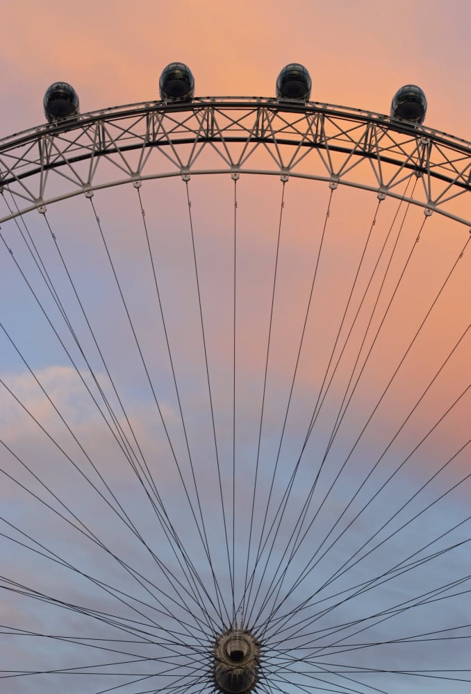 The London Eye At Dusk Close Up Canvas Art - Mark Thomas Design Pics (12 x 18)