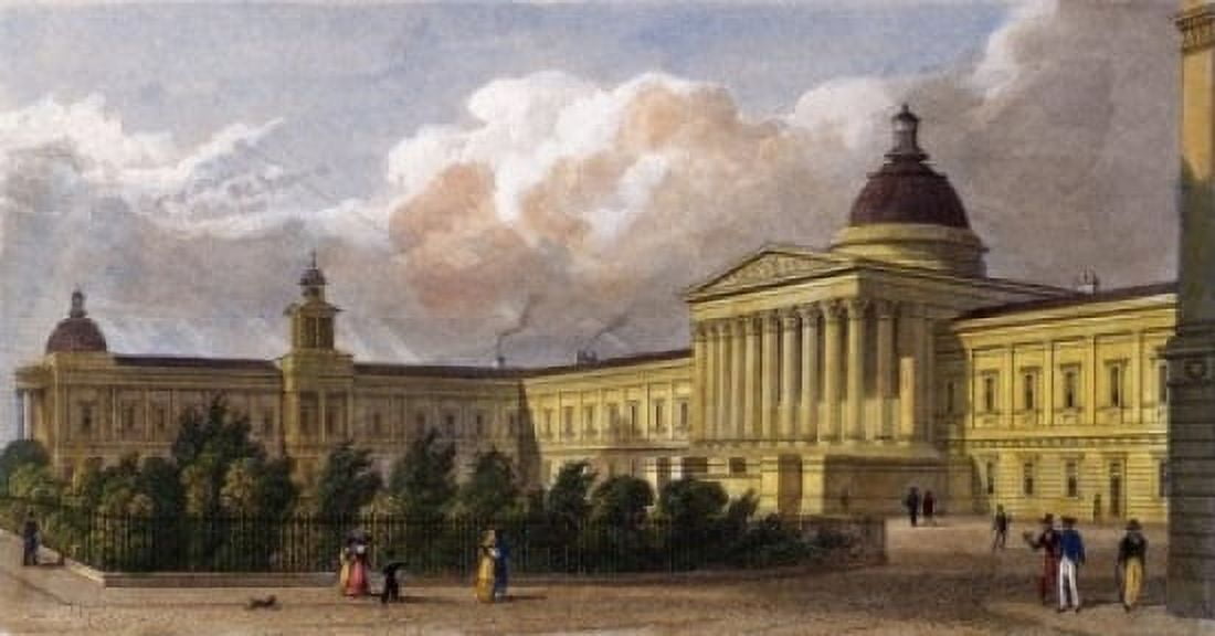 The London University 1828 Thomas Hosmer Shepherd (1792-1864 British) Engraving Canvas Art - Thomas Hosmer Shepherd (24 x 36)