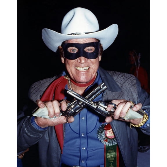 The Lone Ranger Clayton Moore 24X36 Classic Hollywood Poster Late Pose Guns Crossed