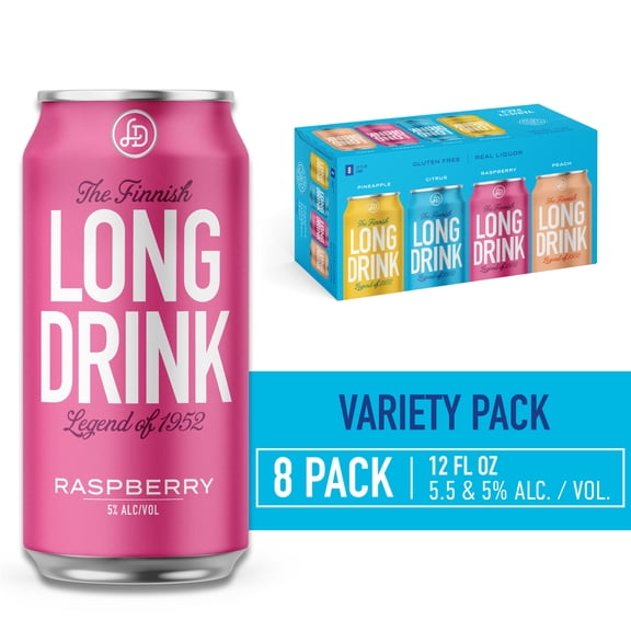 Long Drink Traditional Variety Pack, 8 Pack, 12 fl oz Cans, 5% ABV