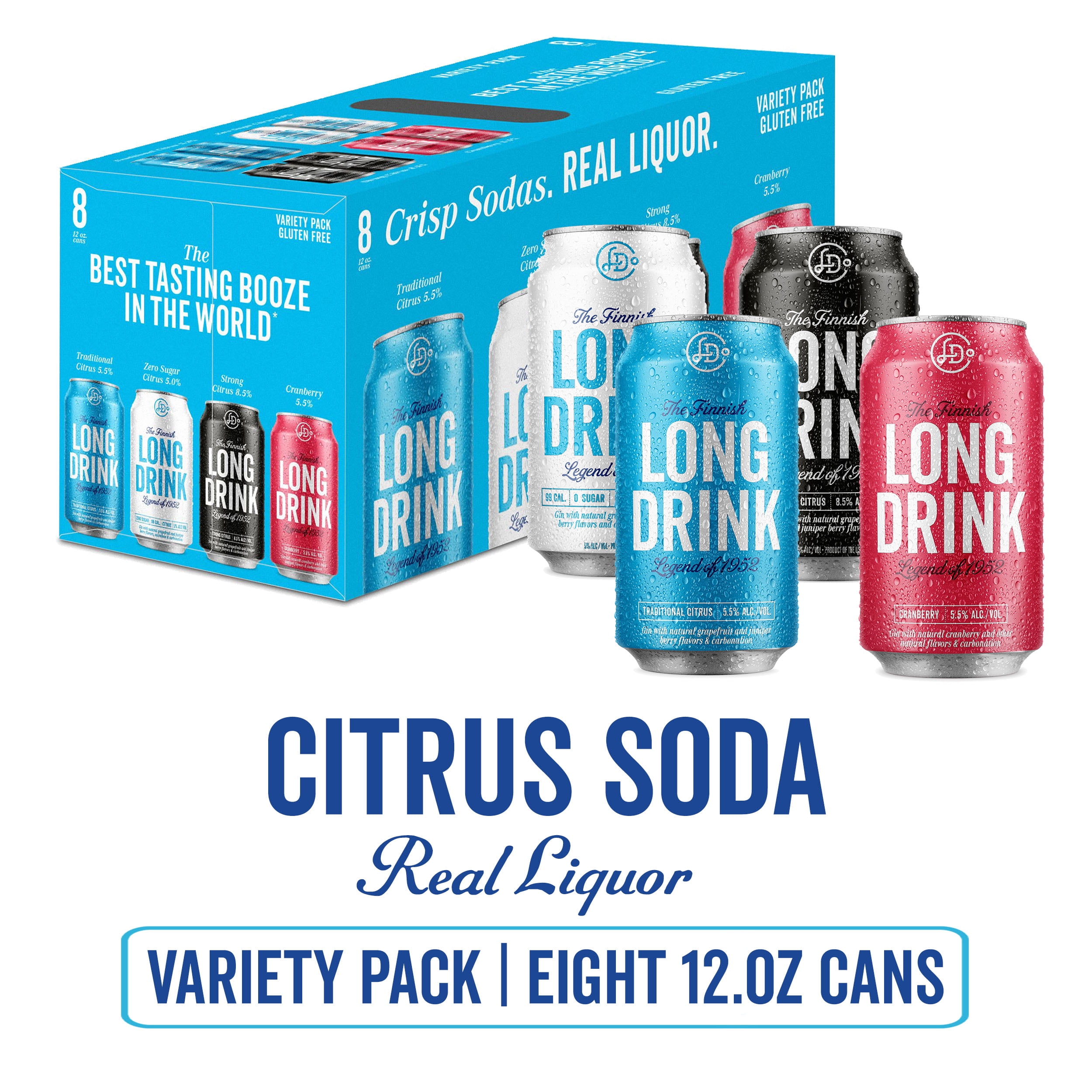 The Long Drink Variety Pack Citrus Soda with Premium Liquor, 12 fl oz
