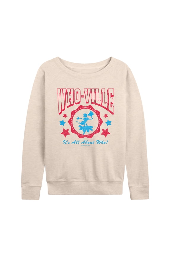 - Whoville Americana Collegiate - Women's French Terry Long Sleeve Pullover