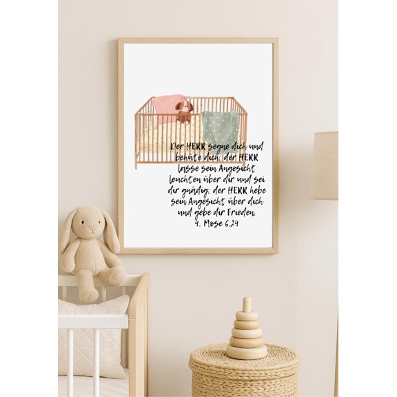 The Lord Bless You Numbers Six Twenty Four Wall Art, Unframed Paper Poster 8x10in