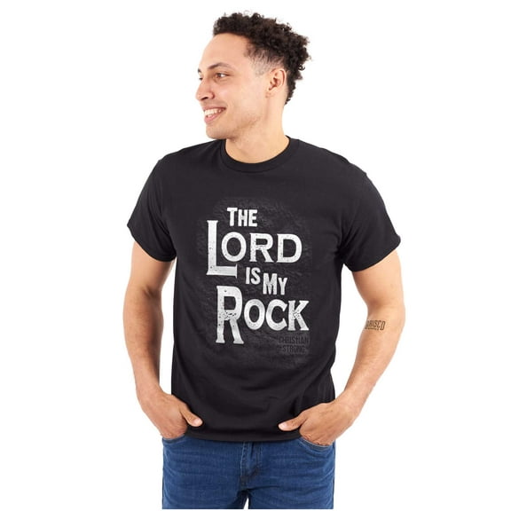The Lord Is My Rock Christian Plus Size Crewneck Graphic Tee Shirt Brisco Brands 3X