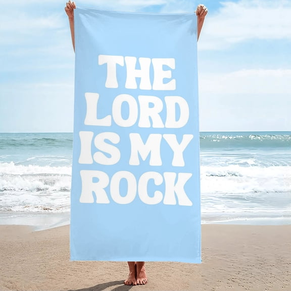 The Lord Is My Rock Oversized Beach Towel, Sand-Free 27.5" x 55"