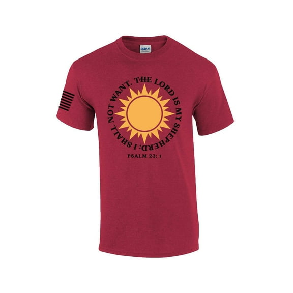 The Lord Is My Shepherd; I Shall Not Want Psalm 23:1 Mens Christian T-shirt Graphic Tee Graphic Tee-Antique Cherry-small