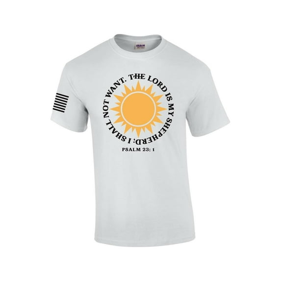 The Lord Is My Shepherd; I Shall Not Want Psalm 23:1 Mens Christian T-shirt Graphic Tee Graphic Tee-White-5xl