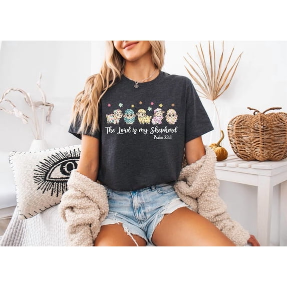The Lord Is My Shepherd T-Shirt, Psalm 23:1 Shirt, Sheep Easter Sweater, Christian Easter Tee, Easter Bible Verse Shirt, Jesus Person Shirt