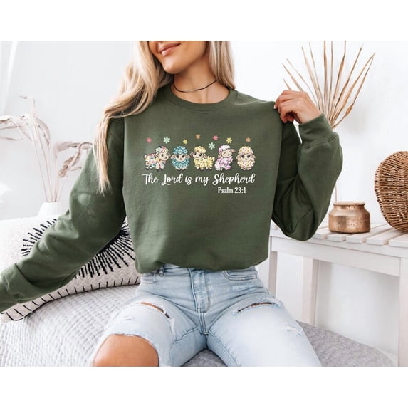 The Lord Is My Shepherd T-Shirt, Psalm 23:1 Shirt, Sheep Easter Sweatshirt, Christian Easter Tee, Easter Bible Verse Shirt, Jesus Person Shirt
