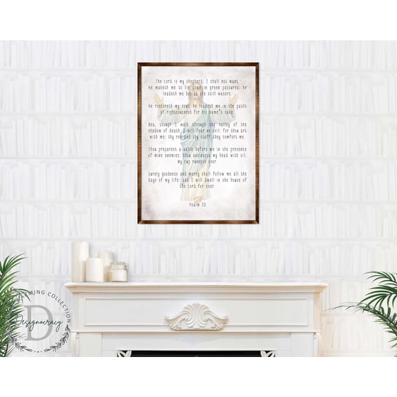 The Lord Is My Shepherd | Wooden Kitchen Blessing | PSALM 23 | Contemporary Decor | Religious Wall Art | Nursery Wall Art - 310334