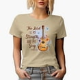 thumbnail image 1 of The Lord Is My Strength and My Song Exodus 15 2 with Guitar & Flowers Art Merch Gift, Tan T-Shirt, Small, 1 of 5