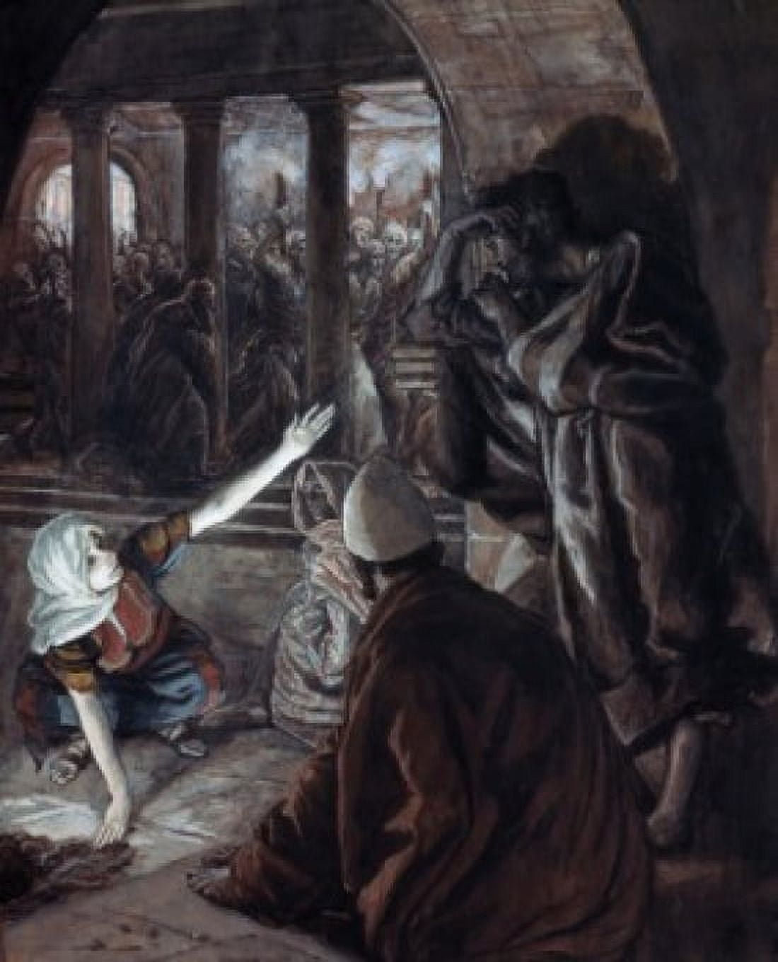The Lord Looked Upon Peter James Tissot (1836-1902 French) Canvas Art - James Tissot (18 x 24)